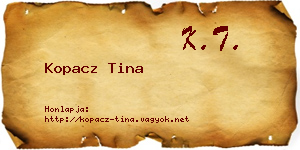 Kopacz Tina névjegykártya